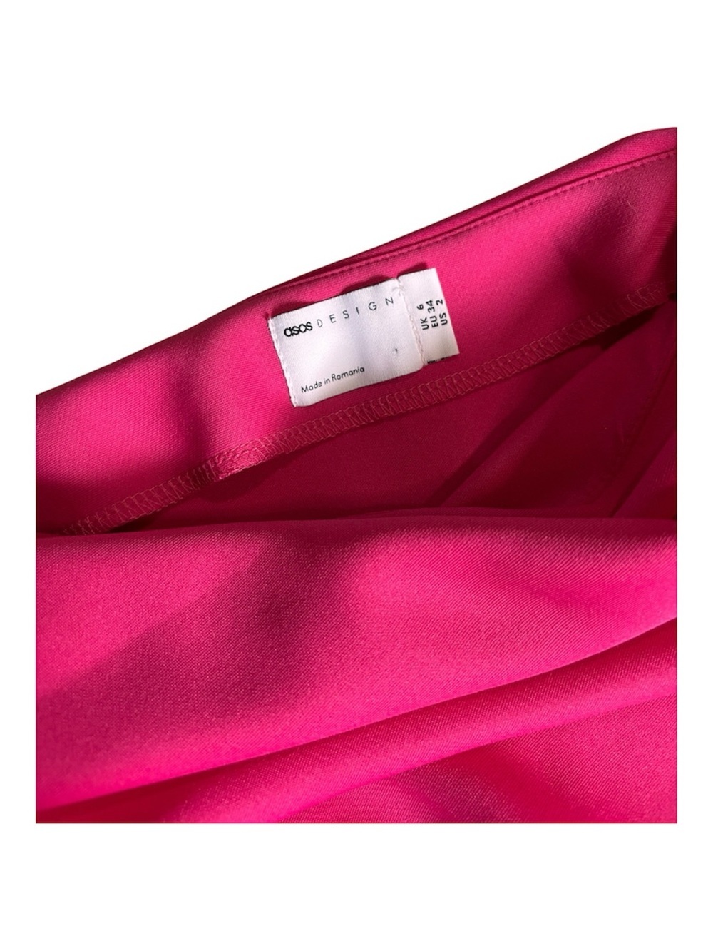 ASOS Hot Pink One-Shoulder Mini Dress - Picture 2 of 2
